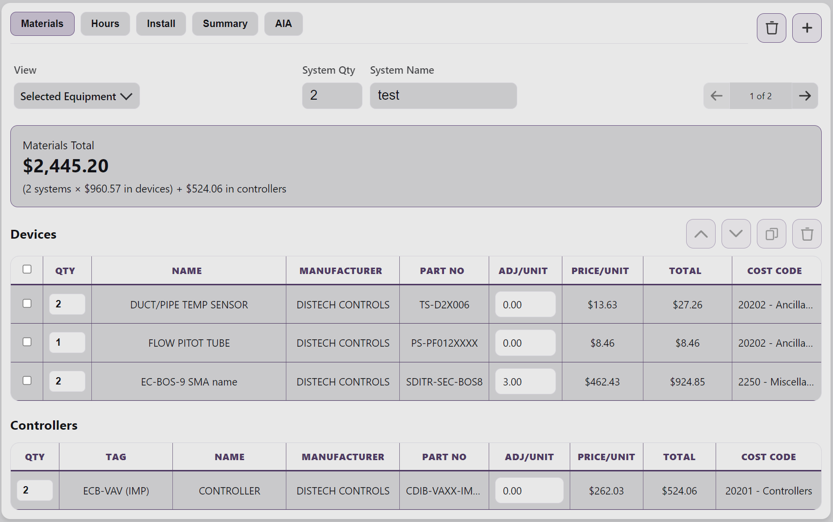 CADdy Bid main screen